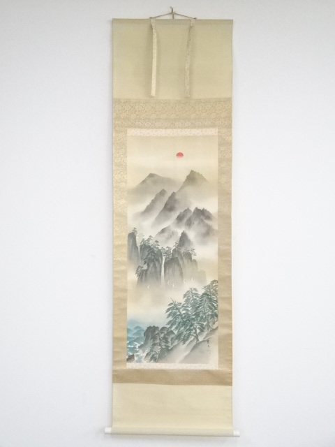 JAPANESE HANGING SCROLL / HAND PAINTED / MT. HORAI
